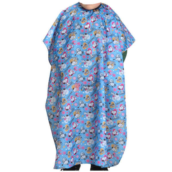 Pelerina de tuns  pentru copii cu desen COP11 Albastra Snoopy 120x73
